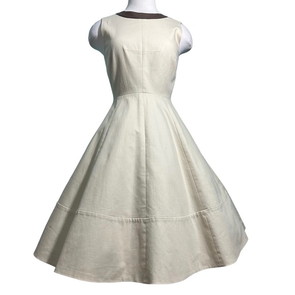 Kate Spade Havana Leather Triim Dress A-Line Size 4 - Picture 3 of 10